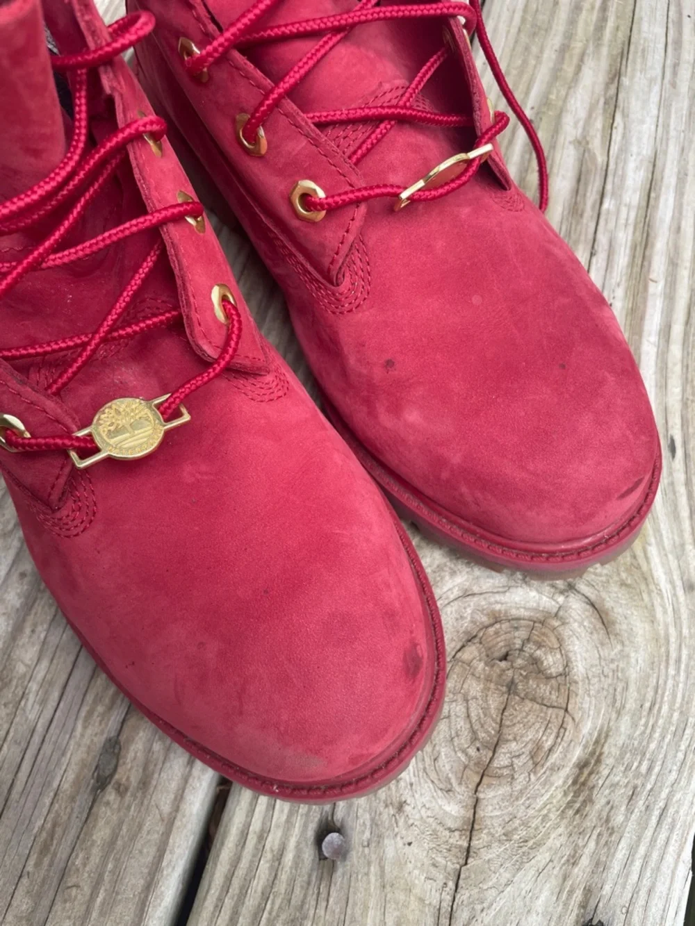 Timberland Premium 6” Red Nubuck Waterproof Boots Men’s Size 7